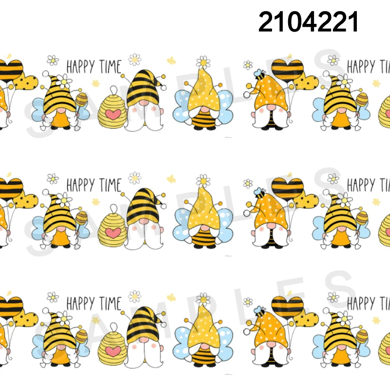 10 ярдов атласная корсажная лента с мультяшным принтом пчелы украшение для
