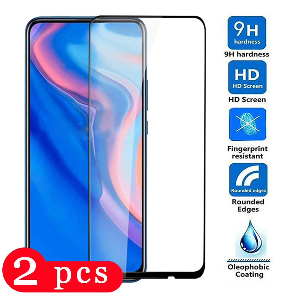

2Pcs full cover for huawei y9 prime 2019 y9s y9 2018 tempered glass phone screen protector on glass protective film smartphone