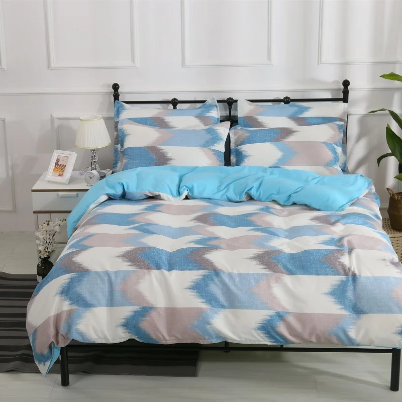 Комплект постельного белья с геометрическим рисунком в клетку пододеяльник