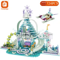 forange building blocks friends girls ice snow magic castle carriage princess palace brick children gift toys