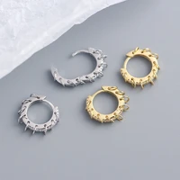 925 silver circle rhinestone hoop earrings for women men punk trendy party accessories unisex fashion jewelry gift