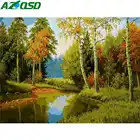 AZQSD краска по номерам наборы леса Рисование холст Раскраска по номерам пейзаж без рамки 50x40 см домашний Декор подарок Diy