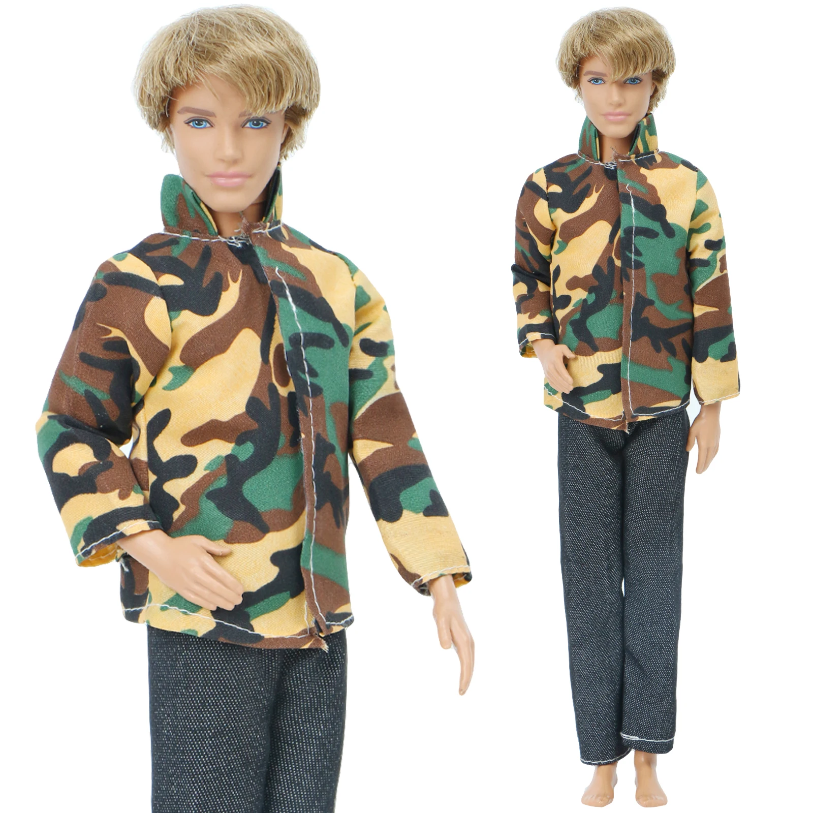 Модная мужская одежда камуфляжная рубашка с длинным рукавом джинсовые брюки