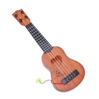 children small size musical instruments imitated ukulele mini guitar playing toy with four strings 39cm khaki