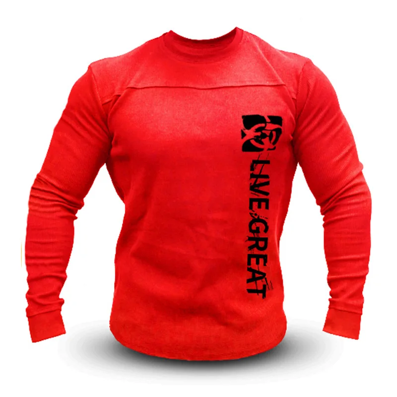 Мужской свитер, пуловер, рубашка с длинным рукавом, повседневные шерстяные футболки, яркие цвета для мужчин, для тренировок - Цвет: Красный