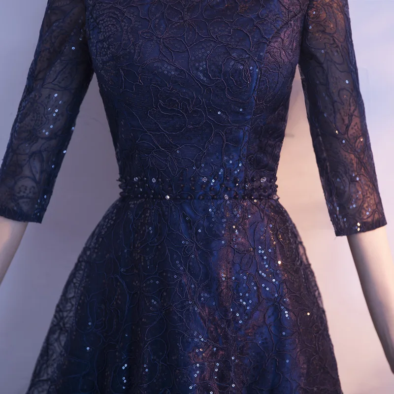 Женское длинное вечернее платье сияющее элегантное с рукавом до локтя для