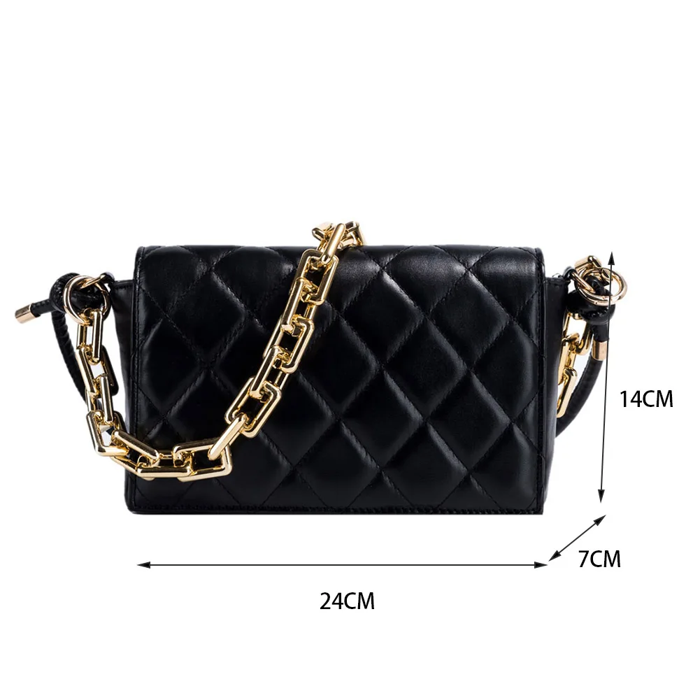 

New Fashion Lattice Pattern Women Solid Color PU Leather Shoulder Messenger Bags Ladies Casual Chain Small Crossbody Handbags