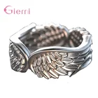 Креативное Открытое кольцо с крыльями античного серебра, винтажная вечеринка, панк, Женский Подарок на юбилей Ювелирное кольцо на палец