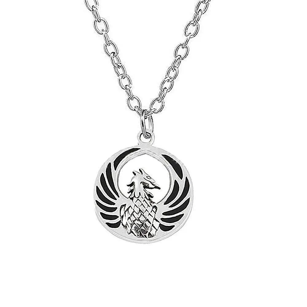 Старинное серебро цвет Жар птица Феникс кулон ожерелье с кулоном