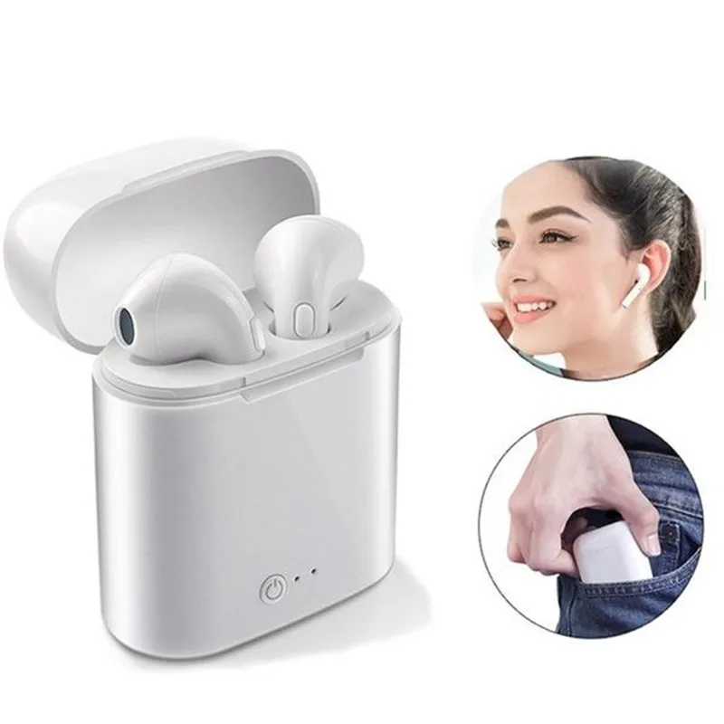 I7 i7s TWS Bluetooth 5 0 Беспроводные наушники гарнитура с микрофоном для телефона iPhone 11 X XR