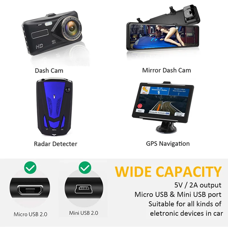 12v24v 3a dash cam cable mini micro usb car charger 24h parking buck line dvr step down three core lines charging cables free global shipping