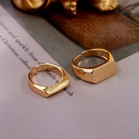 new simple gold color metal geometric rings for women fashion butterfly crystal open adjustable rings punk hip hop jewelry gift