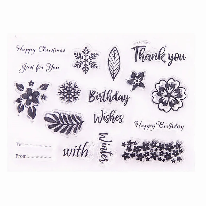 11x8cm Hot flower leaves Transparent Clear Stamps / Silicone Seals Roller Stamp DIY scrapbooking photo album/Card Making | Дом и сад