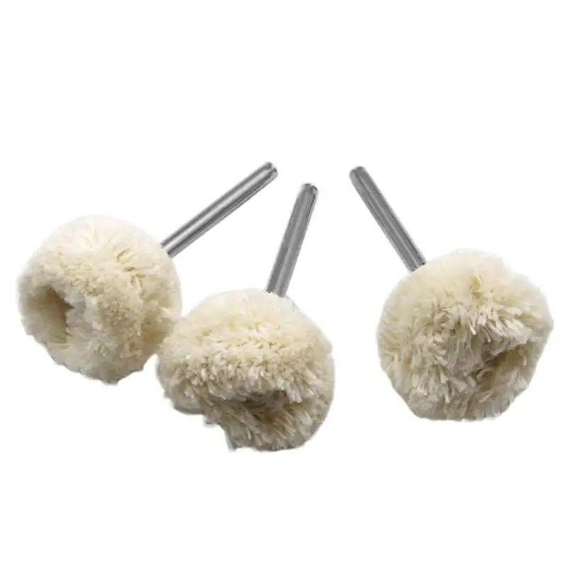 

10PCS 3MM Wool Felt Polishing Buffing Drill/Grinder Wheel Brushes With Handle