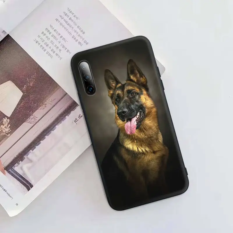 

German Shepherd Dog Black Rubber Mobile Phone Cover For Redmi S2 4X 5 5A Plus 6 6A 7 7A 8 8A 9 9A Case
