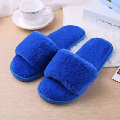 style 2 bleu Женские тапочки и тапочки; сезон осень; Новинка года; стильная одежда в Корейском стиле; модные домашние тапочки из хлопка с нескользящей толстой подошвой - Цвет: style 2 bleu