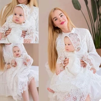 flower girls dress elegant full soft lace applique for wedding girls first communionlong long dresses party special occasion