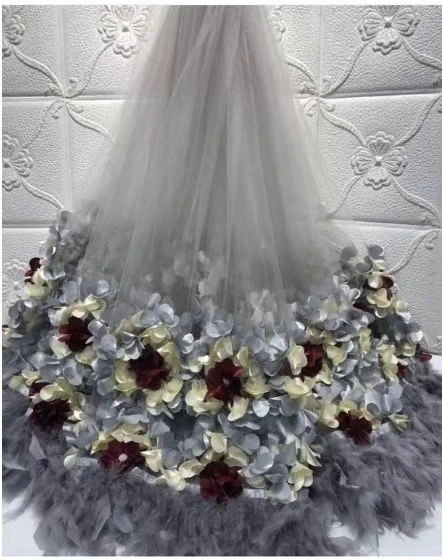 2019 High Quality African Lace Fabric French Net Embroidery Tulle For Nigerian Wedding Party Dress | Дом и сад