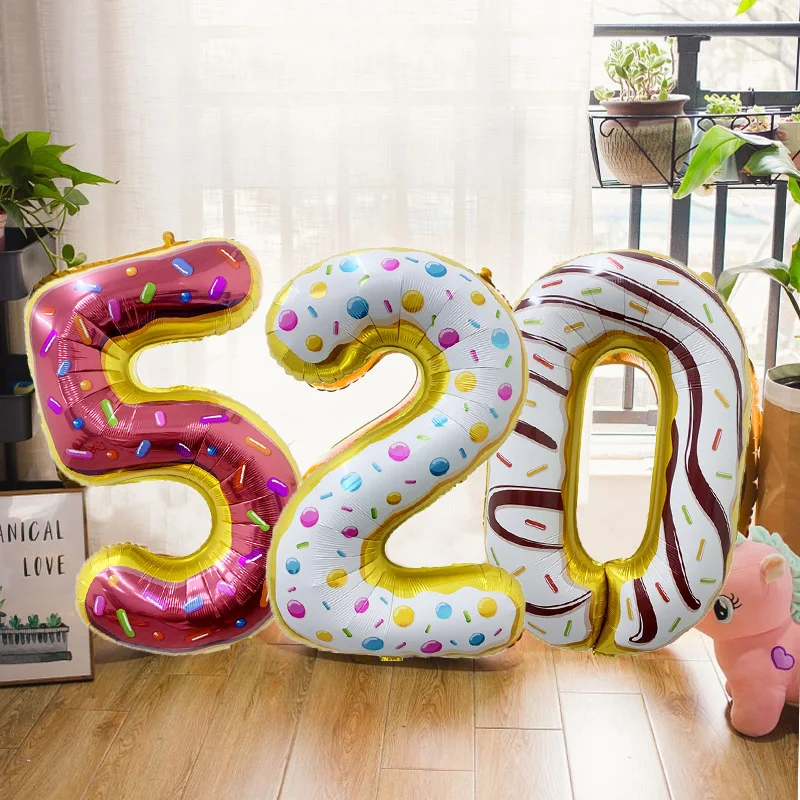 32-дюймовый имитация мороженого цифровой алюминиевый воздушный шар Пончик