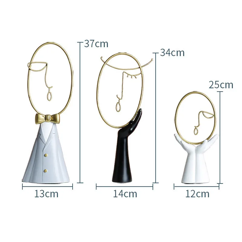 

Resin Metal Abstract Figure Statue Hollow Abstract Golden Family Man Woman Modern Home Decoration Crafts Furniture