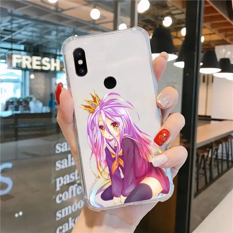 

No Game NO Life Phone Case Transparent For Xiaomi CC 9 11 MAX3 Mix3 MIX2 6X 8 5x 10S 11 10 X SE lite Pro Soft TPU Mobile bags