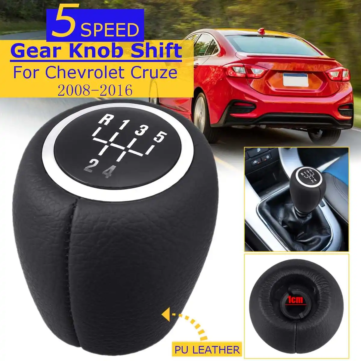 5 speed 5 и 6 Скорость из искусственной кожи ручной Шестерни рукоятка рычага переключения передач для Chevrolet Cruze 2008 2009 2010 2011 2012 2013 стайлинга автомобилей MT - Название цвета: 5 speed
