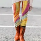 Женские брюки, повседневные леггинсы с этническим принтом, эластичная талия, универсальные, тонкие, винтажные, Весенние длинные брюки, Брюки broeken, 2021