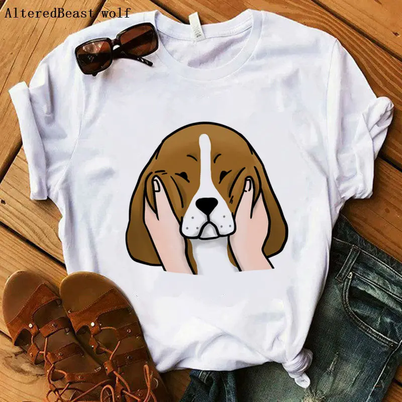 as picture Sushi beagle, Женская забавная Милая модная футболка, Женская Повседневная футболка с принтом, модная футболка с коротким рукавом, летняя женская футболка с рисунком Харадзюку - Цвет: as picture