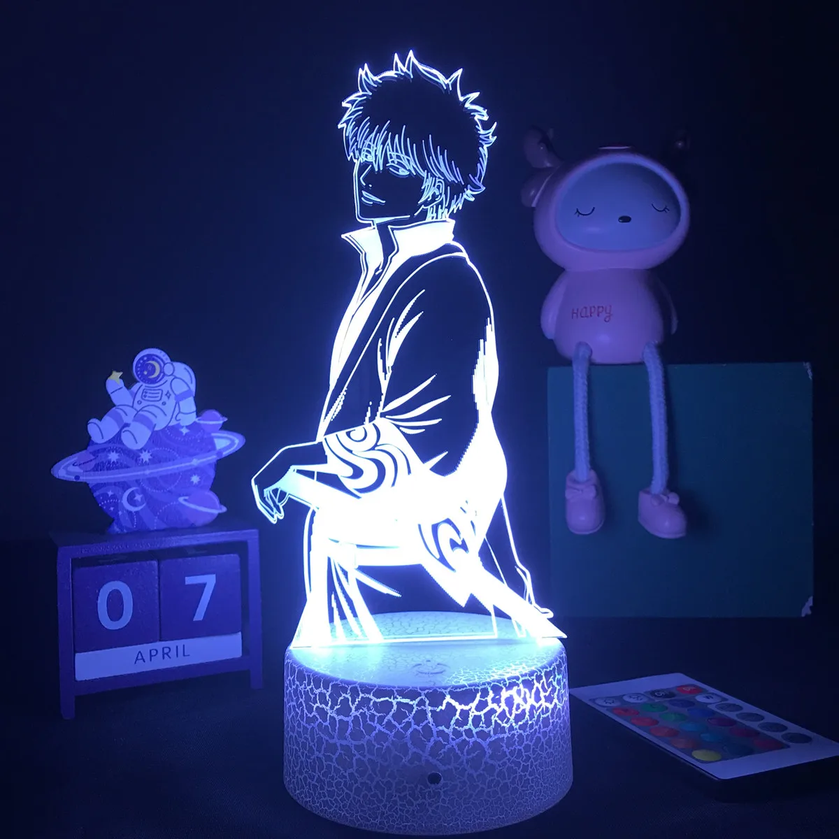 Аниме Gintama 3d лампа Sakata Gintoki фигурсветильник дети Манга подарок ночсветильник