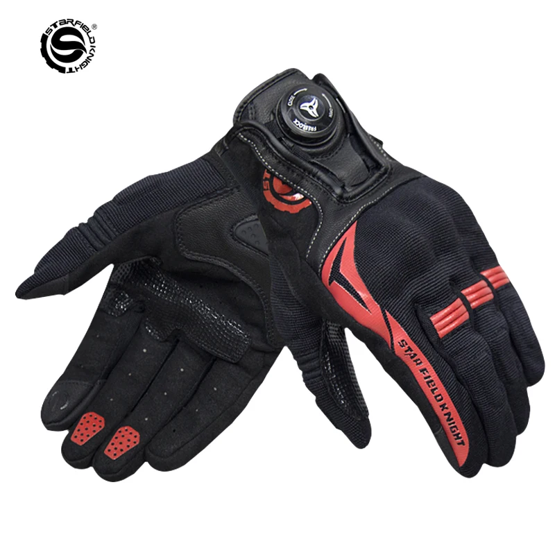 SFK Motorcycle Racing Gloves Full Finger Touch Screen Black Red Stylish Nylon Polyester Motorbike Riding Motocross Accessories