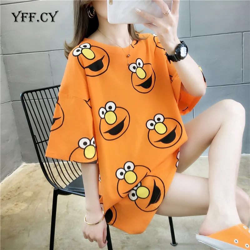 

Korean cartoon print Tshirt Tops Summer casual oversized Women T-shirts Ulzzang hip hop Streetwear Harajuku short sleeve t shirt