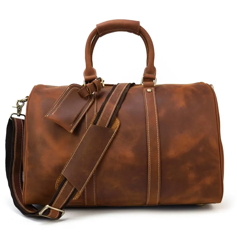 

YUPINXUAN High Quality Male Leather Duffle Bags Vintage Traveling Bags Genuine Leather Travel Duffles