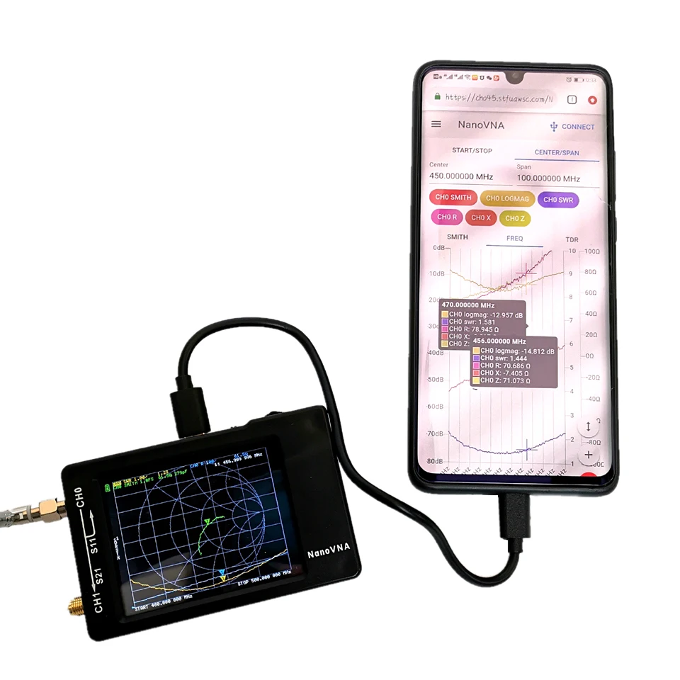 NanoVNA H 2 8 дюймовый ЖК дисплей 50 кГц ~ 1 5 ГГц VNA HF UHF UV Векторный анализатор сети