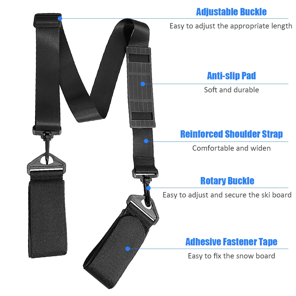 Ремешок для переноски лыжных столбов регулируемый ремешок на плечо