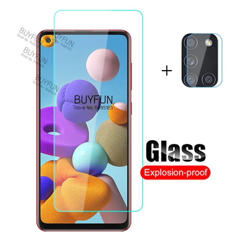 2в1 закаленное стекло для Samsung A10 A20 A30 A40 A50 A71 A21S объектива камеры Sansung SamsungA21S