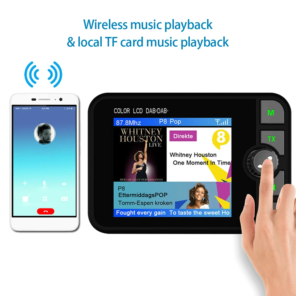 Автомобильный адаптер DAB для автомагнитолы тюнер USB fm-передатчик AUX BT музыкальный