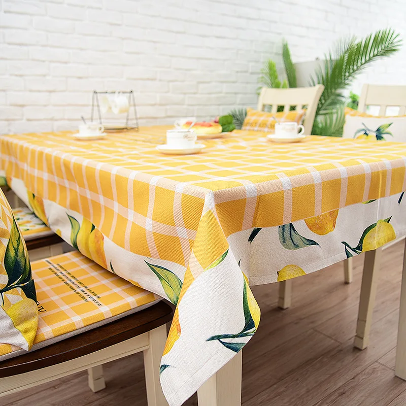 Круглая прямоугольная скатерть Simanfei американская пасторальная лимонная