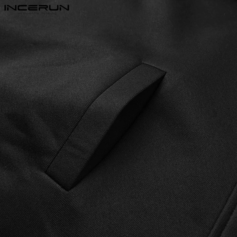 

INCERUN Men Fashion Single Breasted Cloak Capes Man Loose Lapel Neck Ponchos 2021 Autumn Solid Color Overcoats Jackets Plus Size