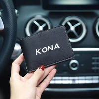 car styling auto bag card package driver license stickers genuine leather wallet soft pu leather for hyundai kona