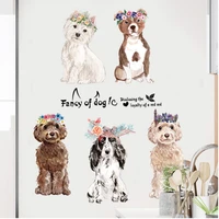 dog pattern wall stickers bathroom toilet kids room decoration wall decals sticker refrigerator waterproof poster for home