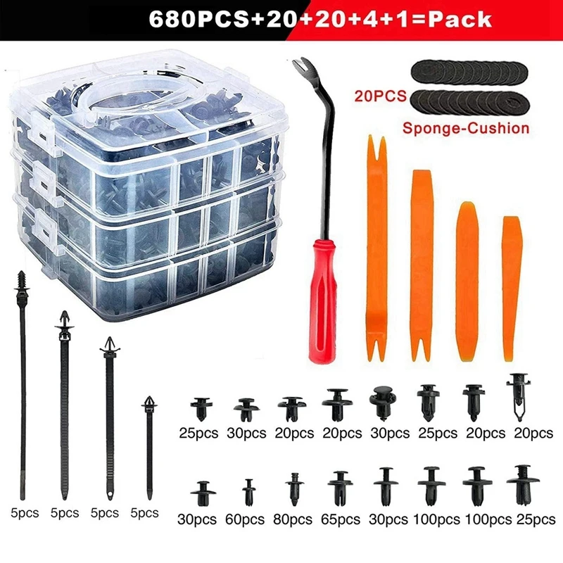 725 шт. зажим для фиксации Кузова бампера автомобиля заклепка дверной панели