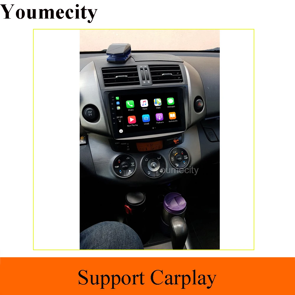 Автомобильный dvd-плеер Youmecity Android 9,0 для Toyota RAV4 Rav 4 2007 2008 2009 2010 2011 2 din 1024*600 gps навигация wifi Восьмиядерный