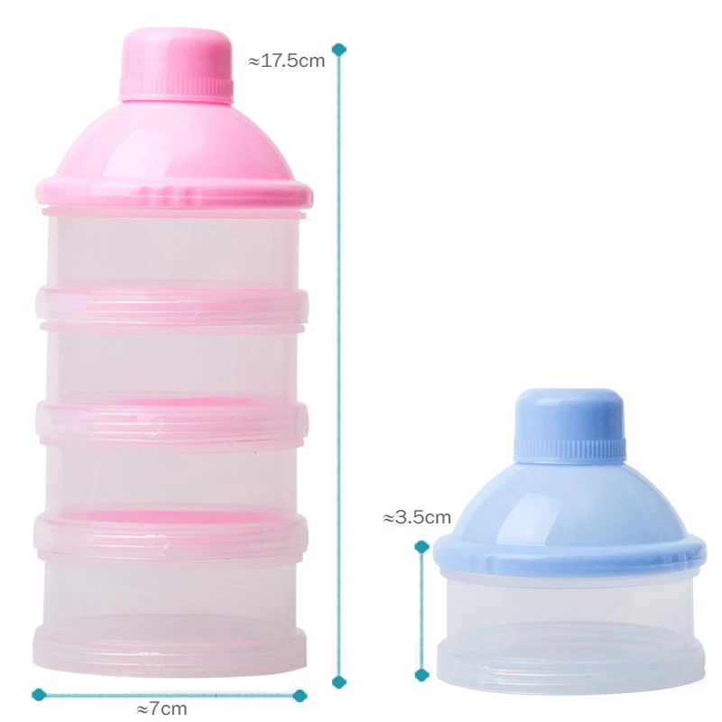 Caja port&aacute;til de leche en polvo para ni&ntilde;os peque&ntilde;os, contenedor de almacenamiento de alimentos, caja de alimentaci&oacute;n s&oacute;lida, cuatro rejillas-5