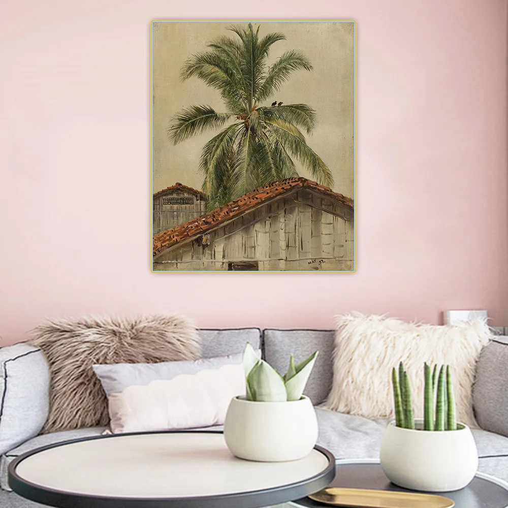 Citon Frederic Edwin церковная Palm пальмовые деревья и топы для дома Ecuador холст картина