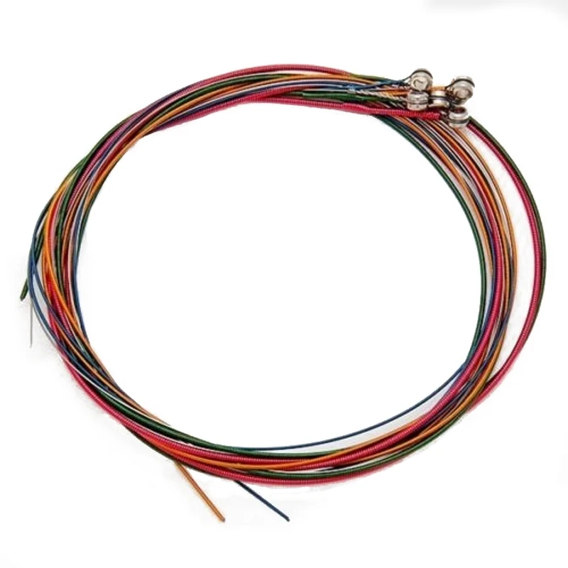 6 шт./компл. набор струн для гитары радужного цвета насыщенного E A аксессуары