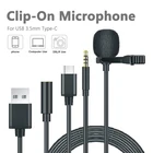 Мини-микрофон USB для ПК, ноутбуков, с лацканами типа C, с зажимом, микрофон для смартфона 3,5 мм, профессиональный микрофон для цифровой зеркальной камеры