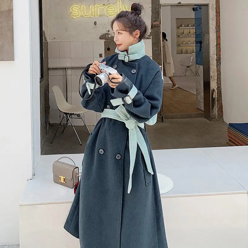 Женское шерстяное пальто Новинка осени и зимы 2020 накидка средней длины в