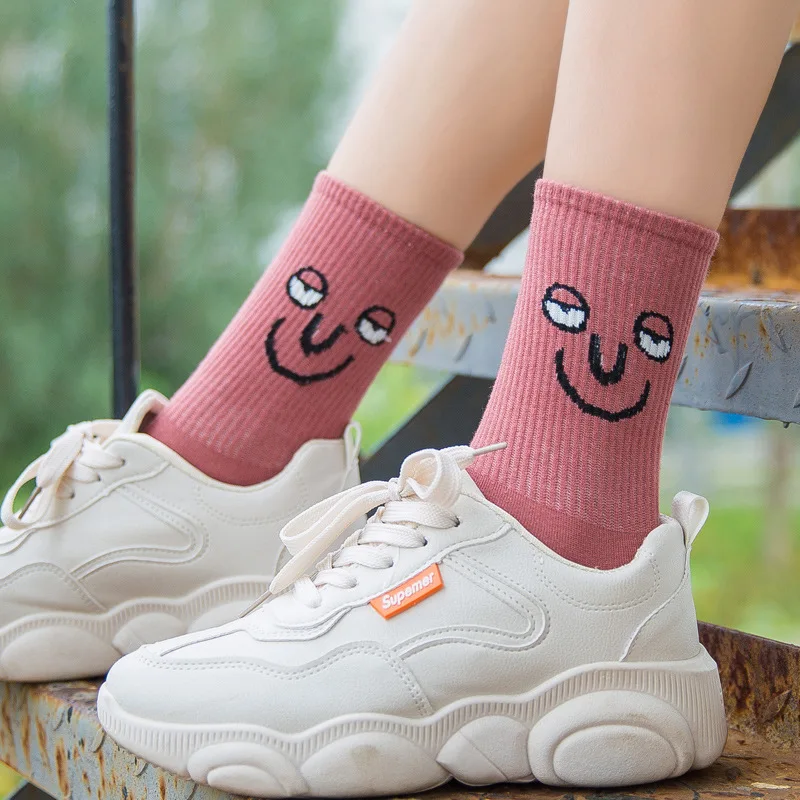 Кавайные носки унисекс Surprise Mid женские мужские разноцветные смешные Корея Funky