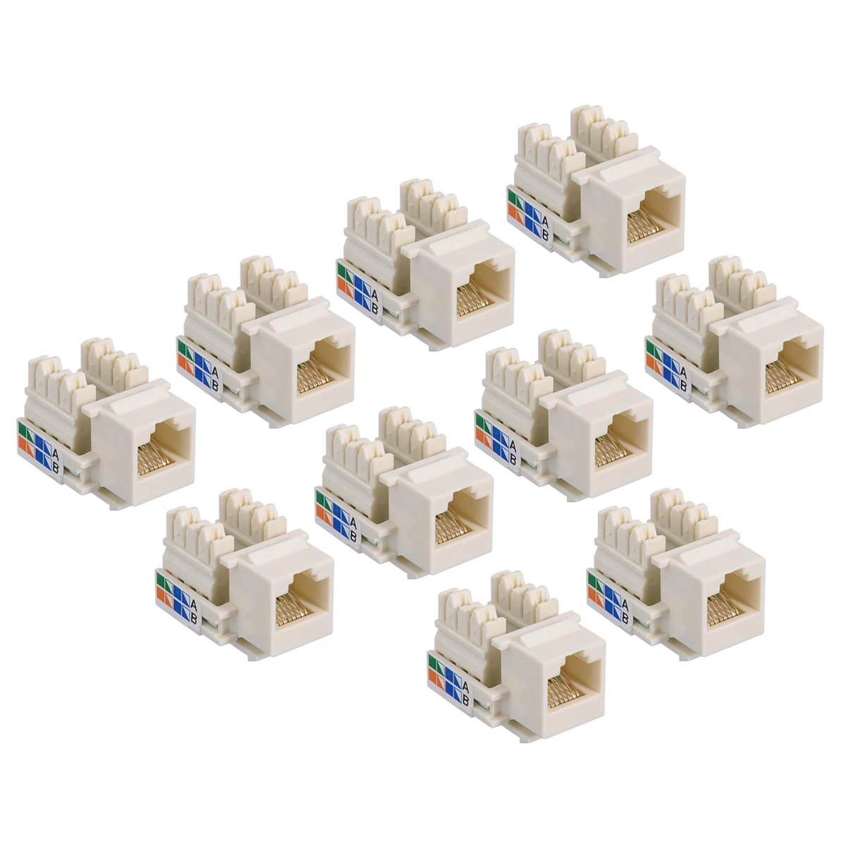 10Pcs CAT5e RJ45 Insert Keystone LAN Coupler Plug Standard Network Module Slot For Internet Ethernet Parts | Компьютеры и офис