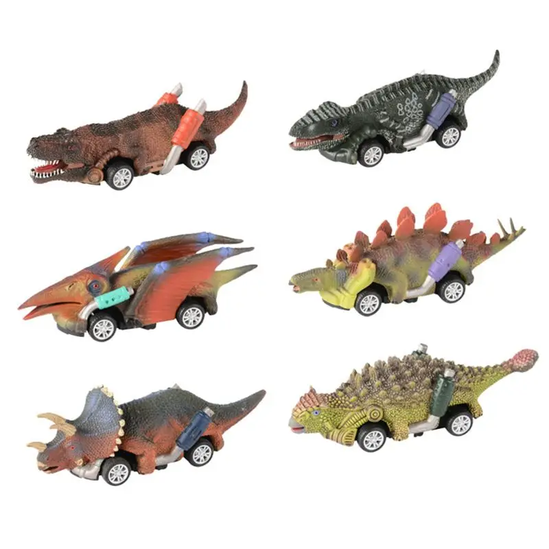 

Drop Ship 6 Pcs Pull Back Dinosaur Cars Toys 6 Pack Dinosaur Roadster Party Favors Games Dino Random color
